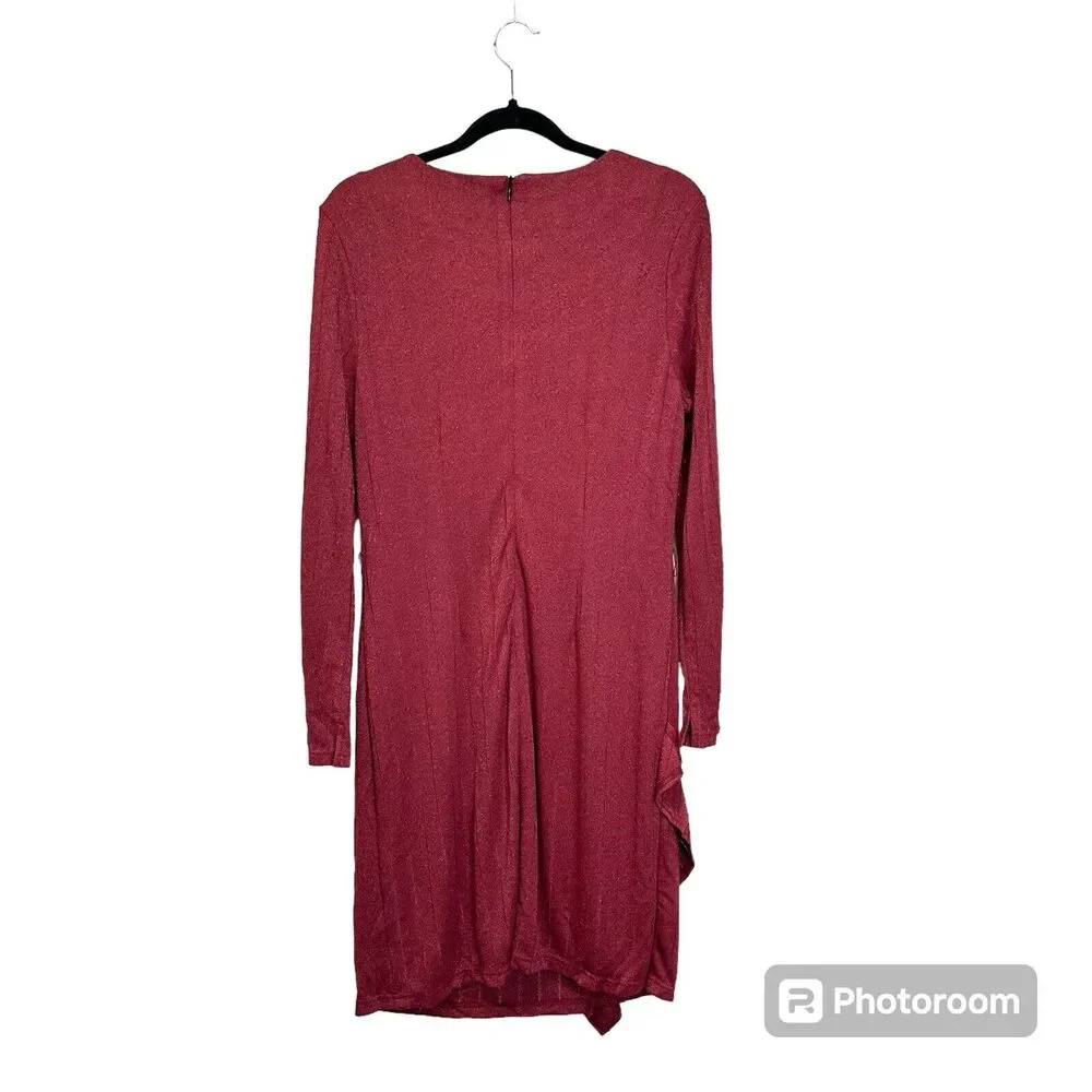 Sam Edelman Dress‎ Long Sleeve Sheath Cocktail Mini Short Red Knit Size 12 NWT